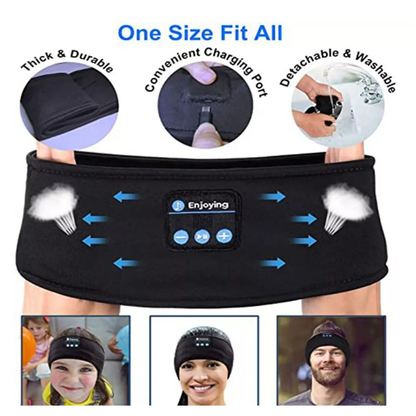 Faixa Fone Ouvido Blootouth Esportes Dormir Bandana Treino