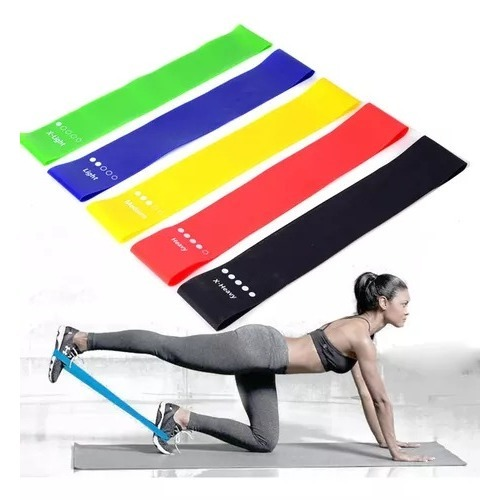 Kit PowerBand Unissex – 5 Mini Bands + Extensor para Treino em Casa – Run Club Brasil
