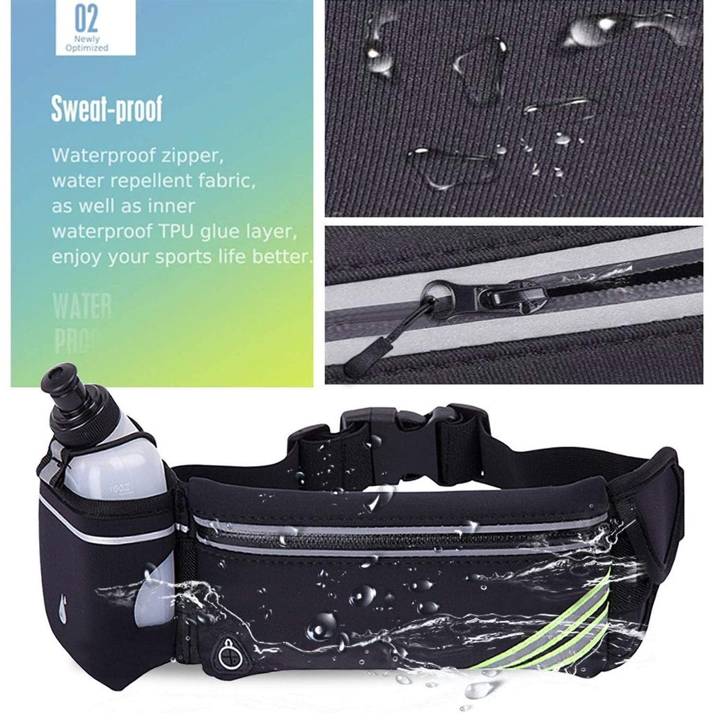 Bolsa de corrida à prova d'água com para garrafa de água